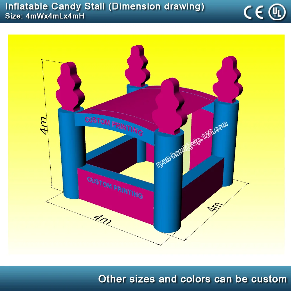 4m inflatable candy stall tent inflatable sweet house kiosk inflatable shelter cover
