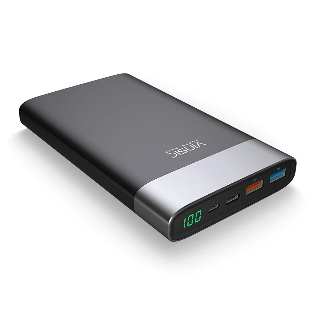 Vinsic 20000 мАч Внешний аккумулятор QC3.0 Быстрая зарядка внешний USB C для Macbook Xiaomi Mi8 Nexus