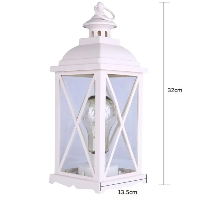 

14" Tall Decorative Bulb Lantern 10-LED Copper Wire String Light Hanging Lamp