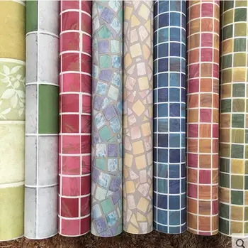 

W45cm self-adhesive mosaic wallpaper anti-oil paste kitchen high temperature anti-oil easy to scrub toilet tiles stickers waterp