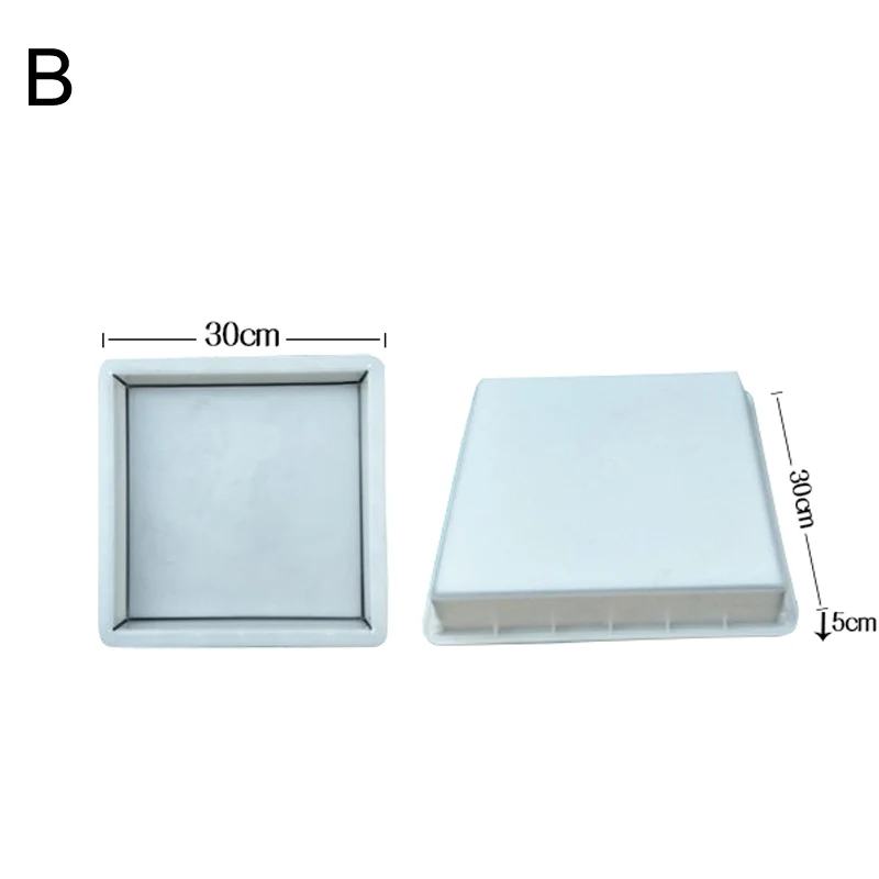Бетон плесень тротуар DIY Пластиковые путь производитель плесень тротуарной цементной кирпичной каменной дороги формы для мощения инструмент для украшения сада - Цвет: B-30x30x5cm