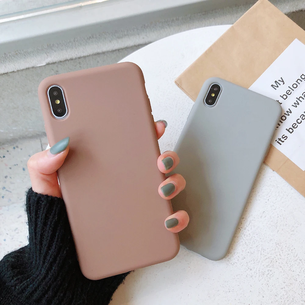 Милые однотонные Чехлы LOVECOM для телефонов iPhone XS Max XR 6 6 S 7 8 Plus X XS, мягкий силиконовый Простой Модный чехол