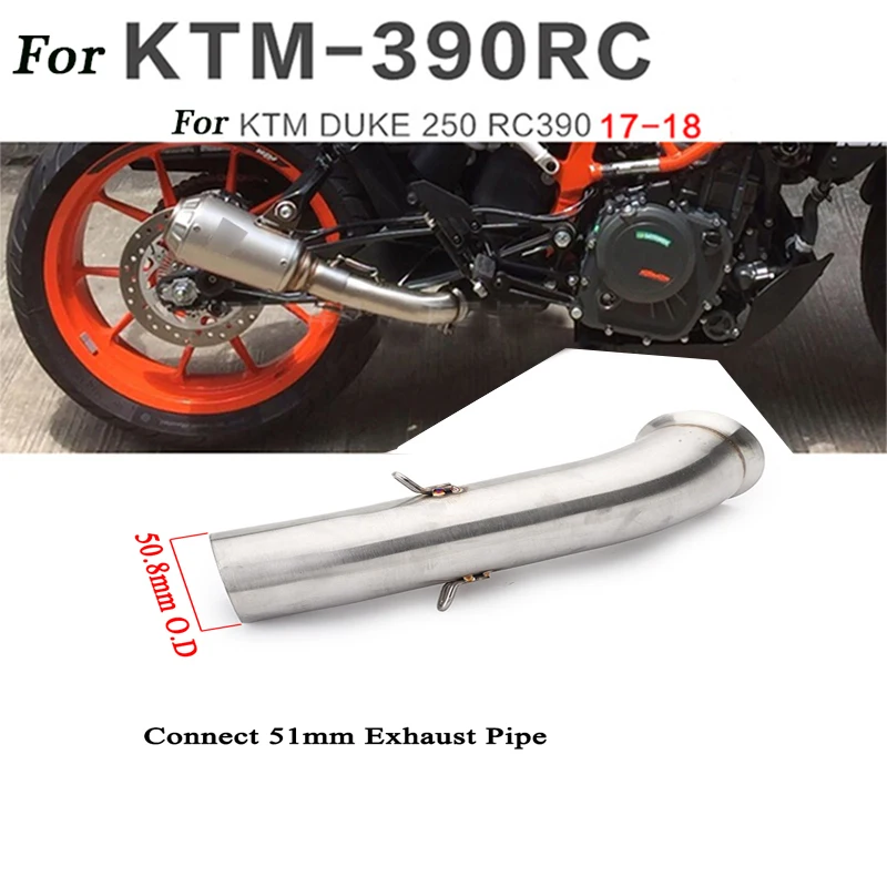 

125 250 390 Middle Link Pipe 50.8mm Motorcycle Silencer System for KTM125 250 390 2017 2018