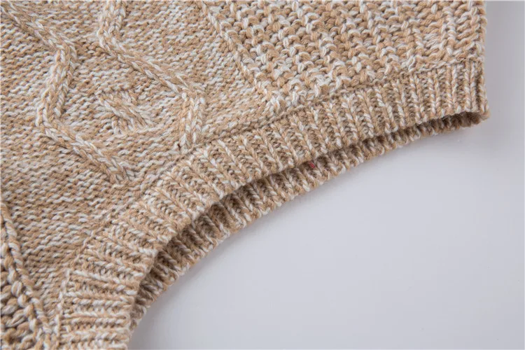 Fashion new European and American women's long paragraph lapel knit cardigan sleeveless vest sweater coat female (10)