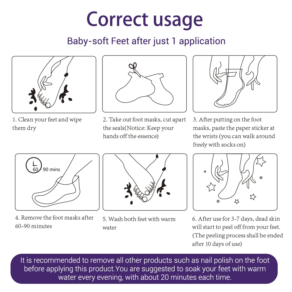 LANBENA ноги пилинг педикюр Носки для пяток, удалить омертвевшие чешуйки кожи маска для ног забота, отшелушивание маска для ног