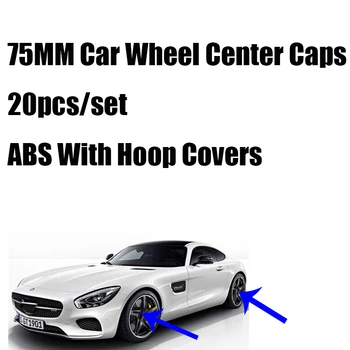 

20pcs/lot 75mm ABS Car badge with Hoop For W211 W203 W204 W124 W201 AMG W202 W212 W220 GLA CLA Car Emblem Wheel Hub covers