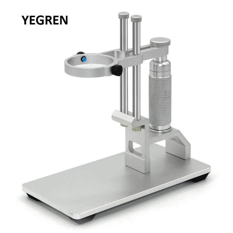 Digital Microscope Aluminum Alloy Lift Stand Adjustable Microscope Arm Stand Working Stage with Head Hold Ring 42 mm for Repair