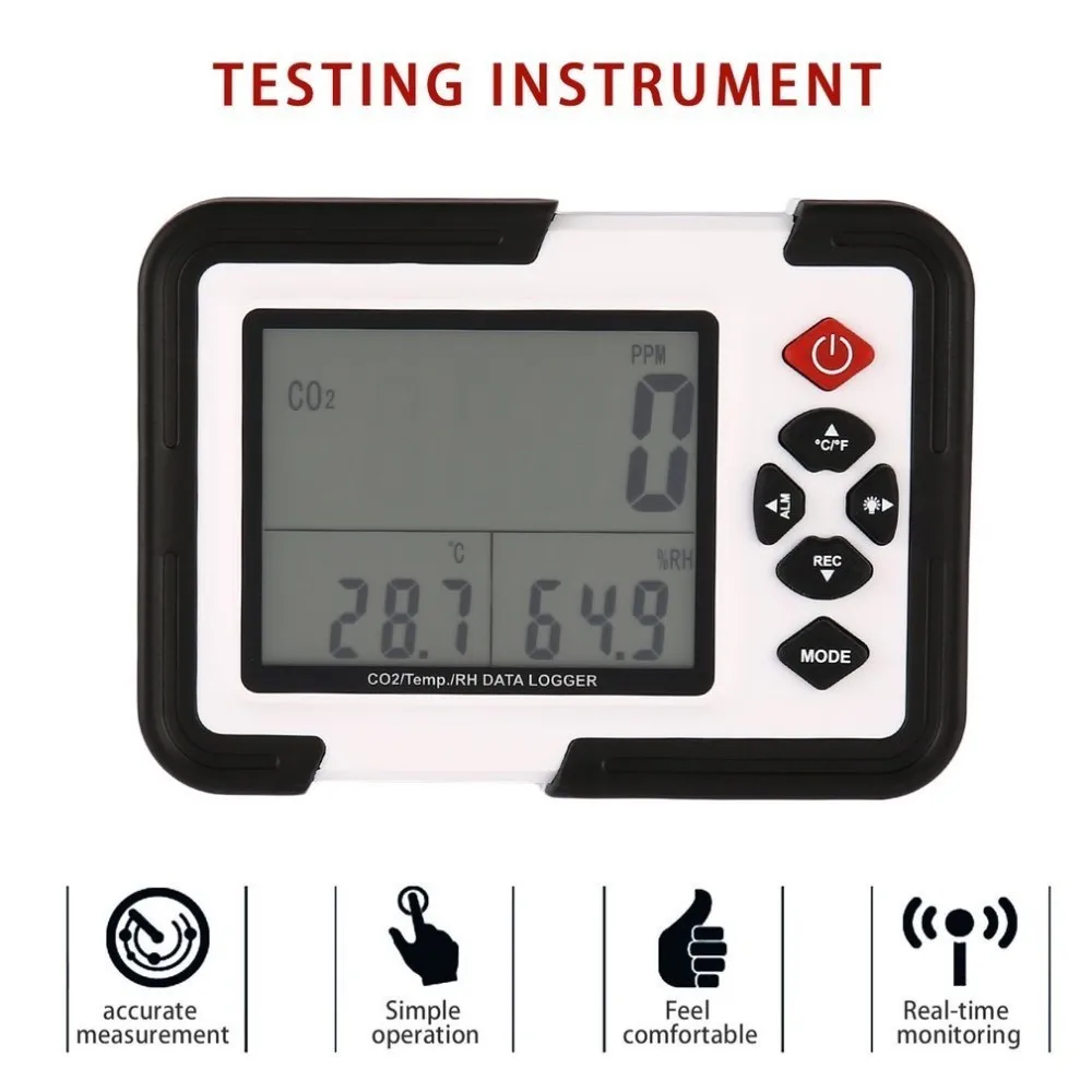 Настольный регистратор данных углекислого газа детектор анализатор монитор ЖК/ПК диоксид воздуха Температура влажность Регистратор