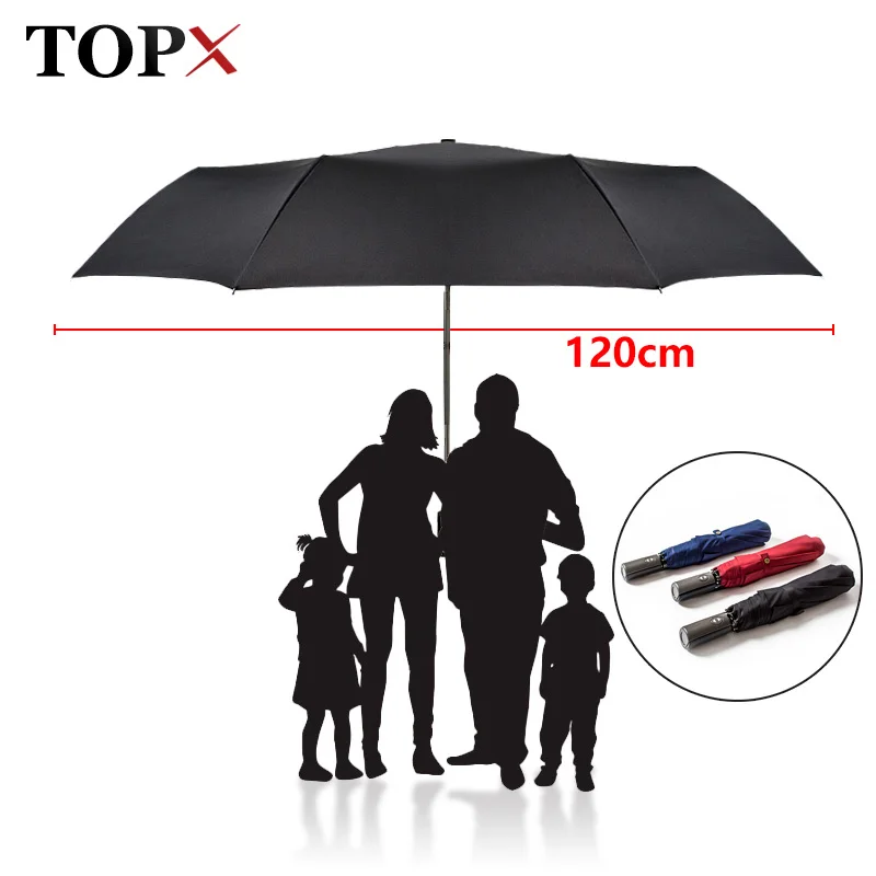 

New 120cm Big Automatic Quality Umbrella Rain Women 3Folding Windproof Large Outdoor Umbrella For Men Woman Paraguas Parasol