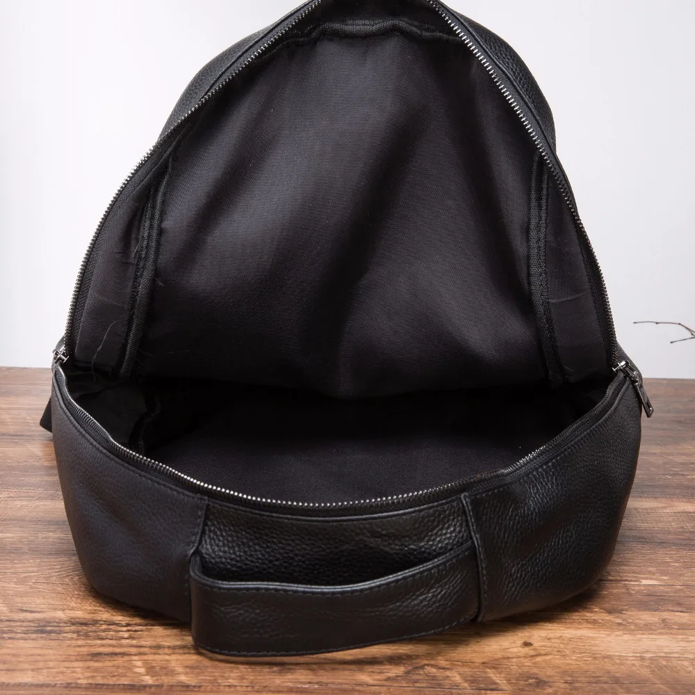 Men Genuine Leather Design Casual Travel Bag Male Fashion Backpack Daypack College Student School Book 17" Laptop Bag BB331