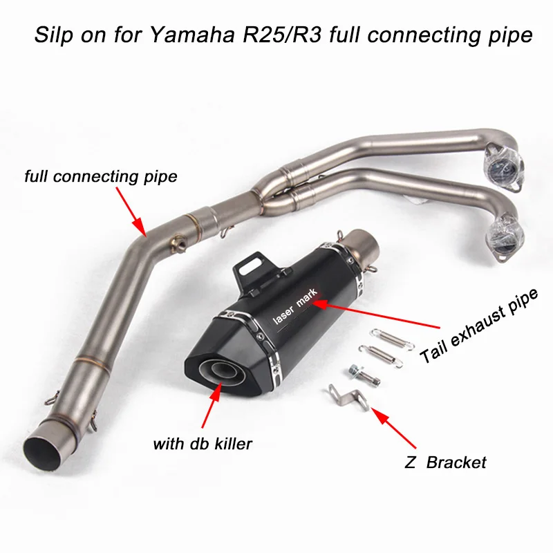 Silp on для Yamaha R3/R25 мотоцикл полное соединение трубы с 51 мм Хвост Глушитель Трубы глушители для автомобиля системы - Цвет: C