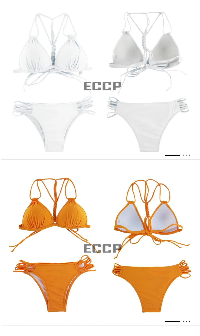 MANYIER swimsuit summer new Hot sexy pure color women bikini set bandage swimsuit brazilian multi-color swimwear bikini women (8)