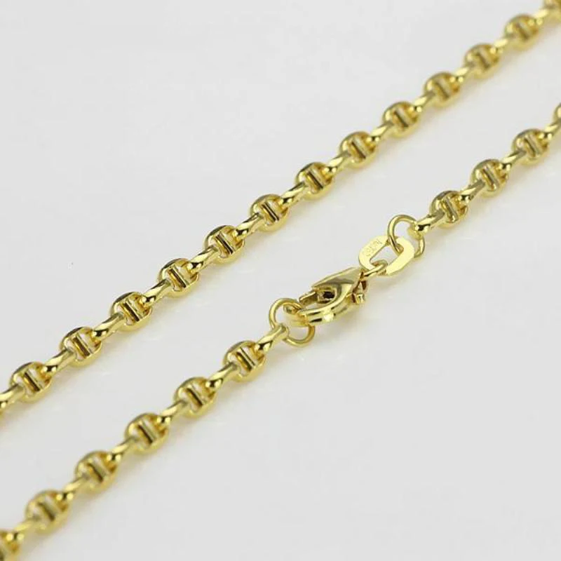 Новинка Au750 чистое 18K цепочка из желтого золота женское мужское колье 20 дюймов 22