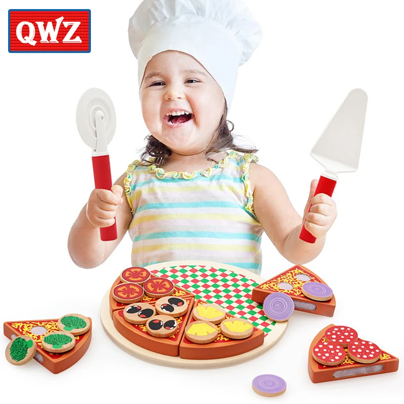 QWZ вечерние игрушки для пиццы, игрушки для моделирования еды, посуда для детей, ролевые игры, игрушки с столовыми приборами для детей, рождественские подарки
