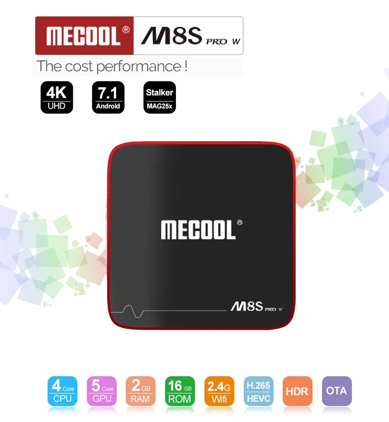 Новейший Mecool M8S PRO W Android 7,1 ТВ коробка Европа IP tv коробка с 1 год IVIEW HD посылка часы Великобритания Греция Германия