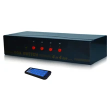 HighTek HK-V4T4R 250MHZ VGA switcher box 4 port for VGA signal input, 4 ports VGA signal output with remote