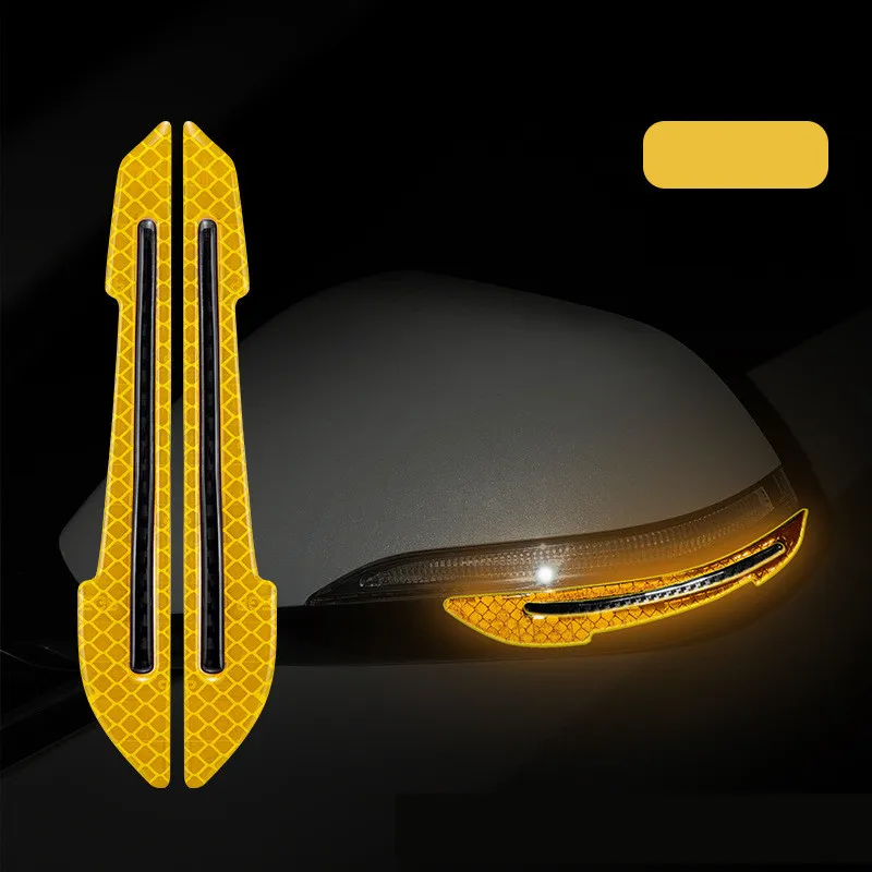 2Pcs/Set Precut Reflective Marking Tape Strip Stickers RearView Mirror Anti-Collision Safety-Warning Sign Decals