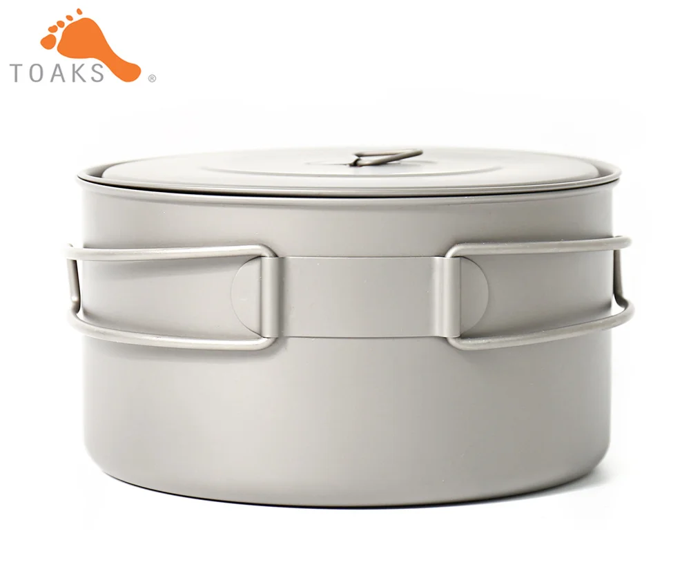 TOAKS POT-1350 Pure Titanium Cookware que acampa al aire libre ollas, se puede utilizar como una copas, cuencos y ollas 1350 ml 148G