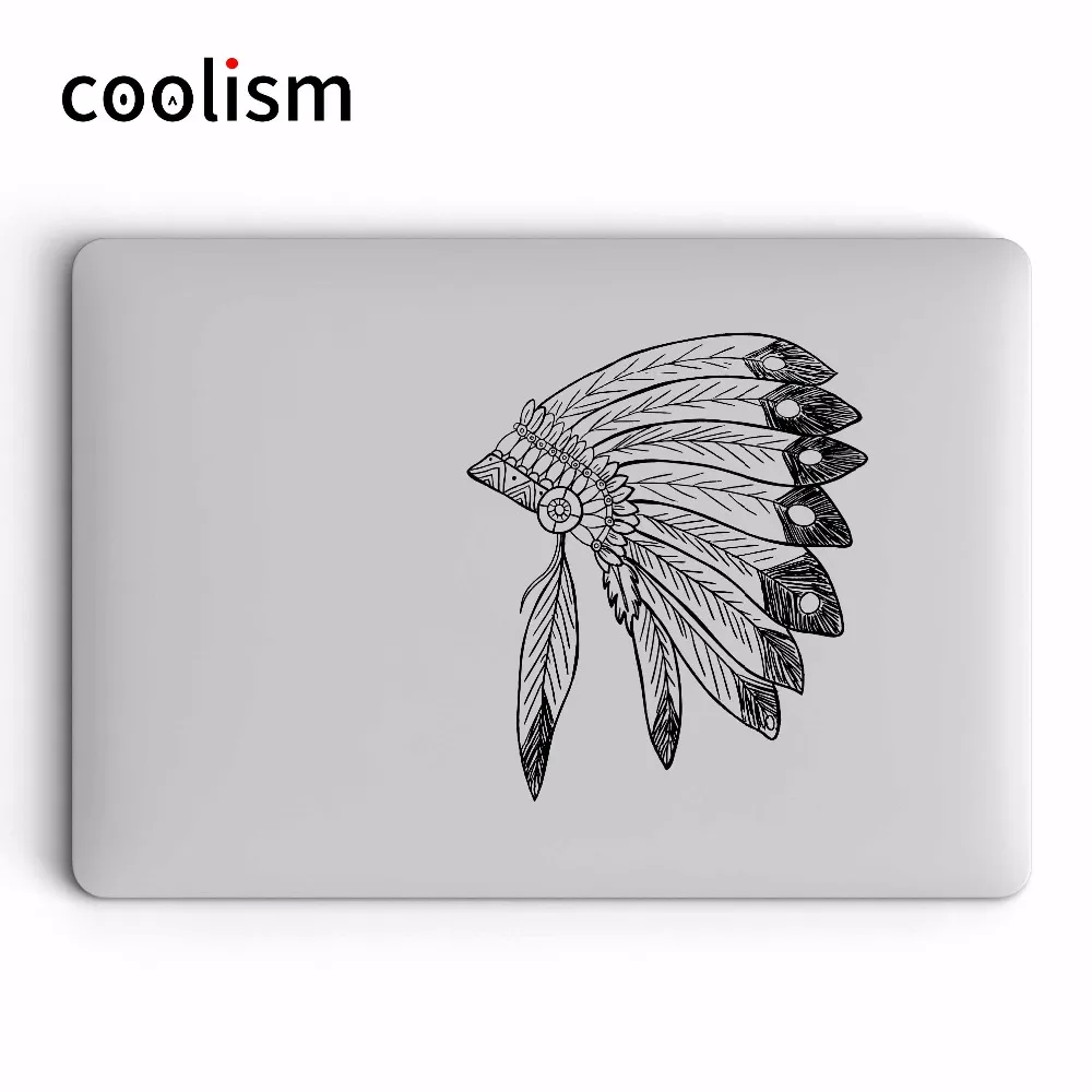 

Indian Feather Hat Colorful Laptop Decal Sticker for Apple Macbook Pro Air Retina 11 12 13 15 inch Mac Surface Book Partial Skin