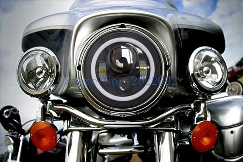 7 дюймов H4 H/L мотоцикл светодиодный фар с halo Кольцо DRL угол глаза для мотоцикла