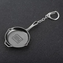 SG Fashion New Black PUBG Frying Pan Keychain High Quality Hot Game Playerunknown’s Battlegrounds Keyring For Women And Men Fans