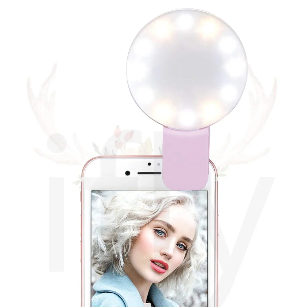 

Selfie Ring Light Flash Photography Clip-on Mobile Luminous video Lamp with USB Charge LED Enhancing For SumsangS8 iPhone Xiaomi