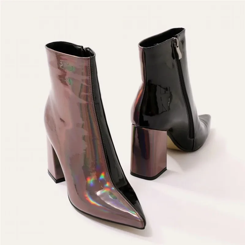 MORAZORA/ г.; ботильоны для женщин с острым носком; Осенняя обувь на высоком каблуке; модные женские ботинки смешанных цветов; большие размеры 35-43