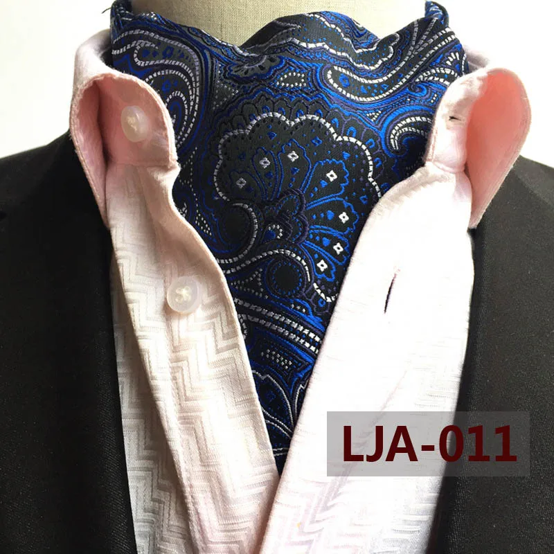 Мужской Шелковый шейный платок шарфы «пейсли» горошек Ascot Свадебная вечеринка самозавязывающиеся Галстуки HZTIE0153