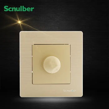 

luxury brush finish metal cover light dimmer rotary table lamp switch wall