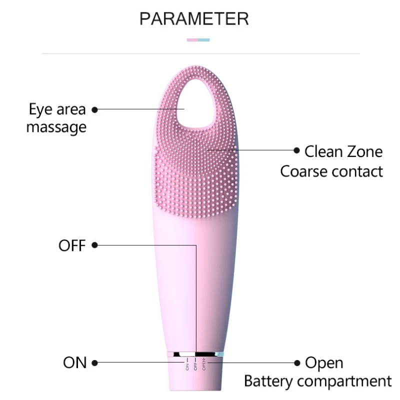 Силиконовый очиститель для лица, электрическая Очищающая щетка для лица, очиститель для лица, водонепроницаемая ультразвуковая вибрационная щетка для мытья лица