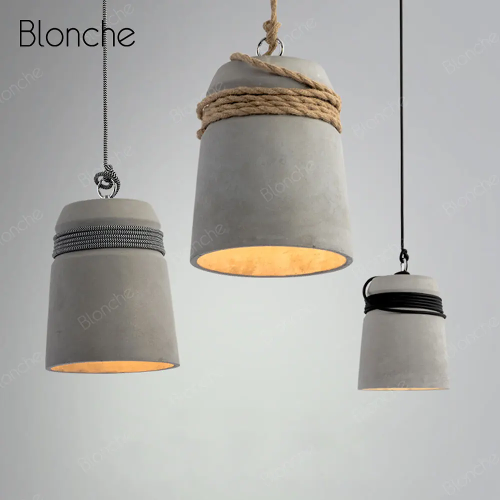 

Vintage Cement Pendant Lights Modern Loft Hanging Lamp Creative Decor Pendant Lamp Bar Restaurant Cafe Industrial Light Fixtures