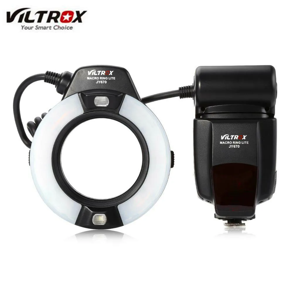 

Viltrox JY670 Speedlite Flash Professional Macro Ring Flashlight LCD Screen for Canon/Nikon Camera Flash
