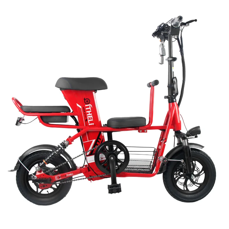 12-дюймовый электрический велосипед складной наряд для родителей и ребенка для электрического велосипеда Батарея Съемная Электрический велосипед для взрослых поколения велосипеда - Цвет: 20ah red
