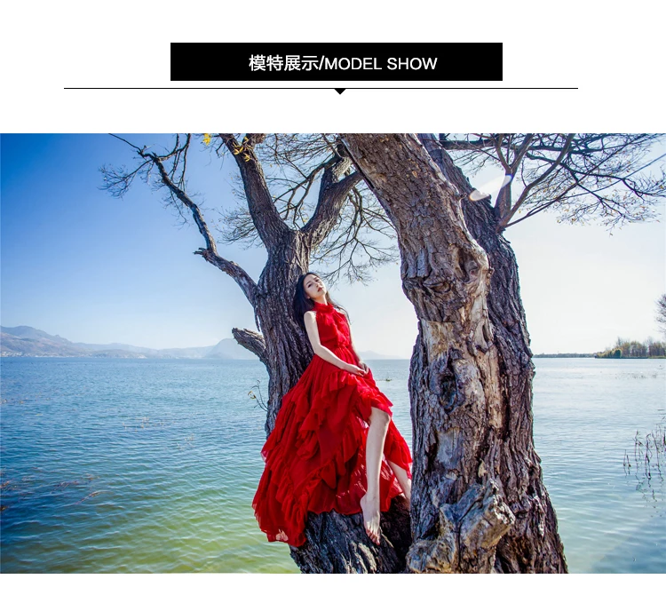 SHTONGHUA богемное летнее женское праздничное пляжное макси платье сексуальный шифоновый с открытыми плечами оборками Красное длинное, свободное платье