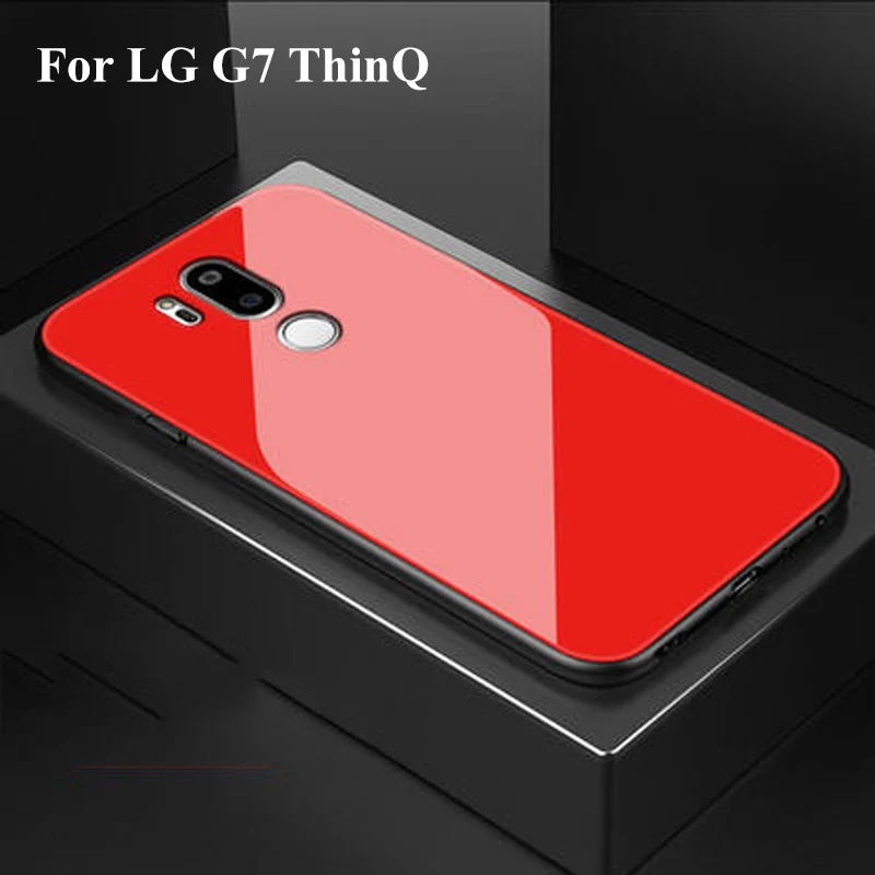 Для LG G7 чехол ThinQ задняя крышка из закаленного стекла для телефона мягкая
