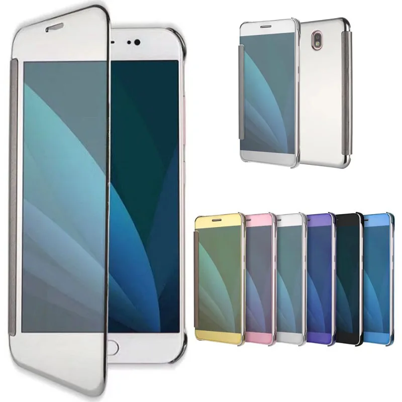 

For Samsung Galaxy J7 2017 Case Smart View Plating Mirror Flip Leather Phone Cases For Samsung J7 2017 / J7 Pro J730 Cover 5.5''
