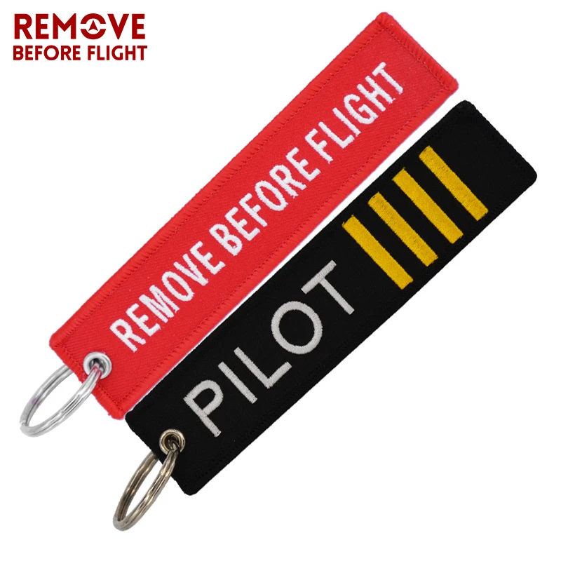 

Remove Before Flight Keychain Chaveiro Embroidery Key Chain Luggage Tag Key Rings Fob for Car Launch Key for Aviation Gifts