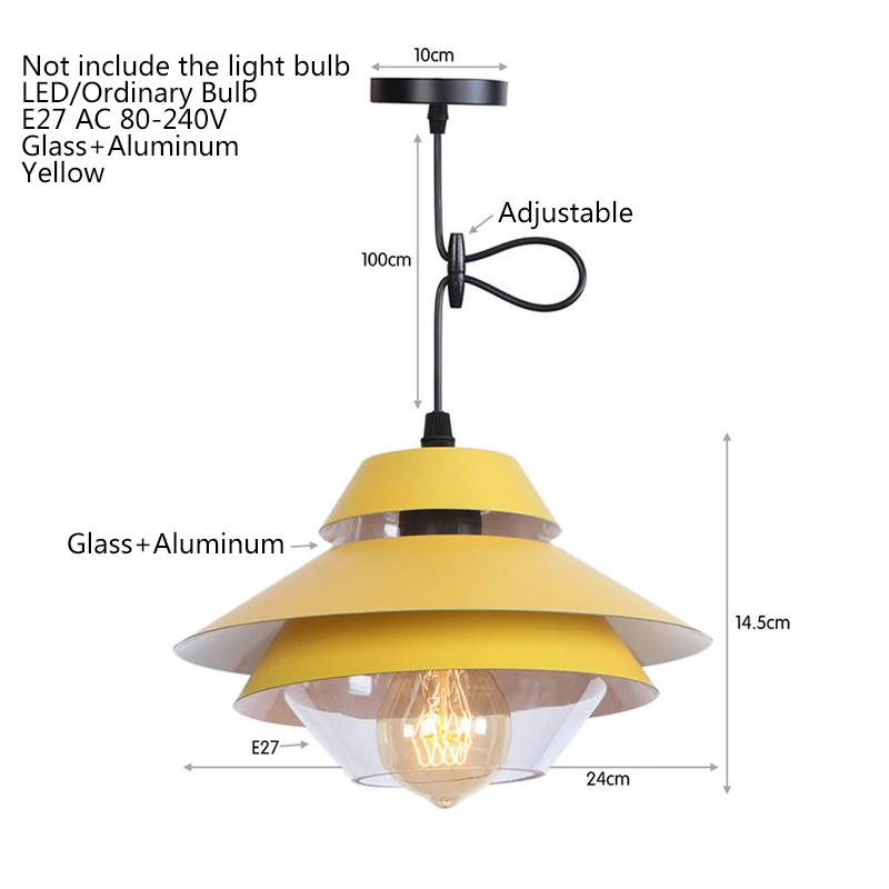 Винтаж Европы кулон арт деко свет светодиодный E27 коттедж Современная Подвесная лампа для гостиной, спальни, кухни, спальня кафе ресторан хоум - Цвет корпуса: Yellow