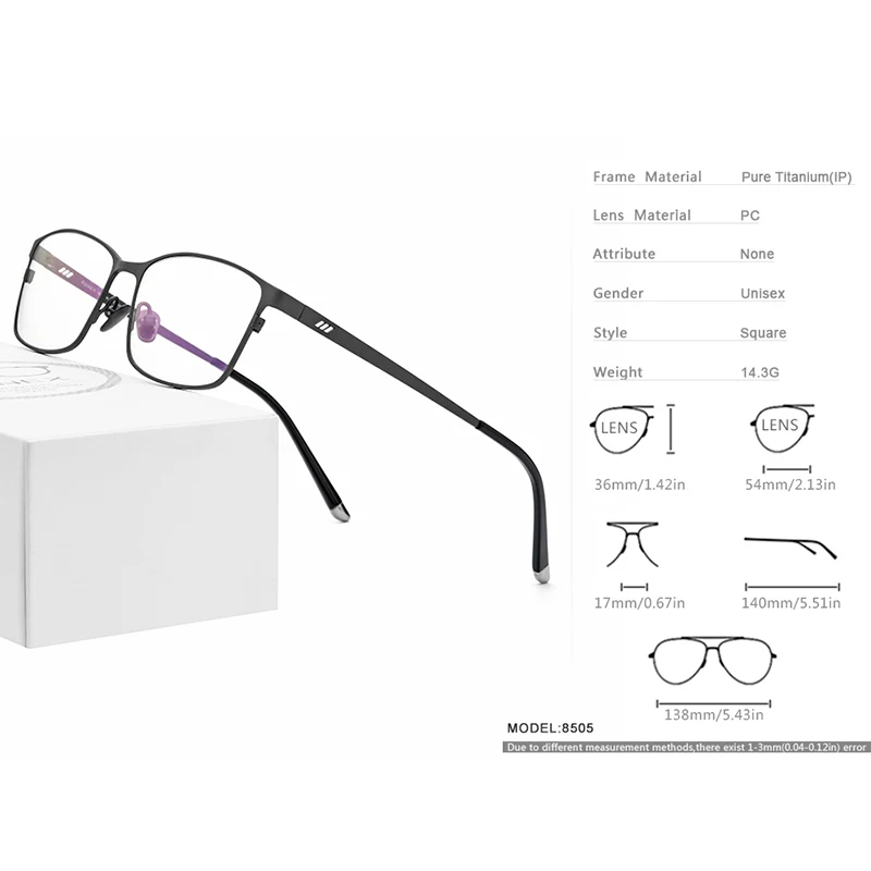 US $28.20 Fonex Pure Titanium Glasses Frame Men Square Eyewear Male Classic Full Optical Prescription Eyeglasses Frames Gafas Oculos 8505