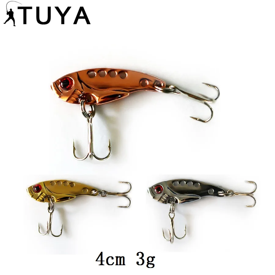 

TUYA 1pcs Zinc alloy metal VIB Fishing Lure Mini artificial bait Sinking 4cm 3g casting shore jigbait Lipless Hard Bait bounce