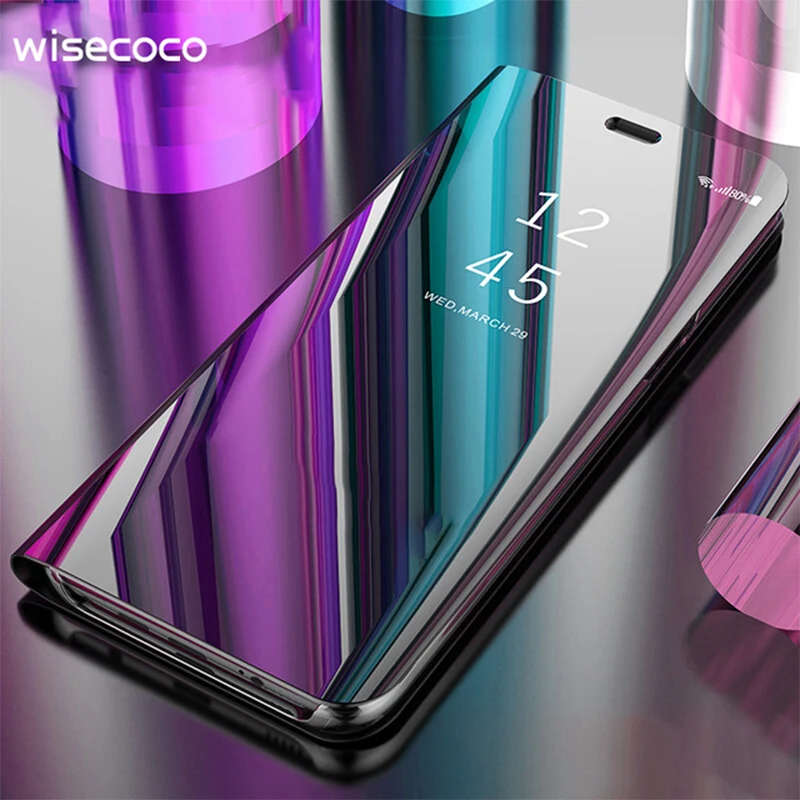 Luxury View Flip Stand Phone Case for Samsung Galaxy s10 e S9 S8 Plus s10plus S6 S7 Edge S6Edge note 5 8 9 mobile Mirror Cover