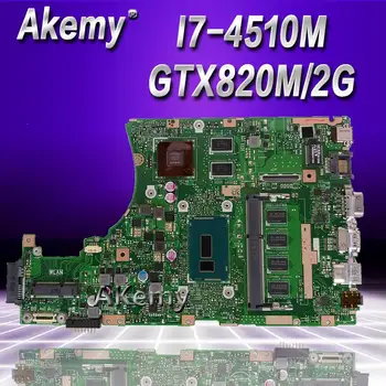

Akemy X455LD Laptop motherboard GT820M i7-4510M For Asus X455LJ X455 Y483L W419L W409L Test mainboard X455LD motherboard test ok