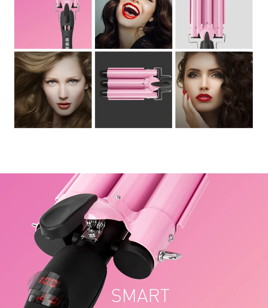 Modelador de Cabelo Nova Chegada Cerâmica Triplo Barris Curling Ferro Profissional Profunda Pérola Acenando Encaracolado Ferramenta Estilo Ikv 2020 5 Beleza e saúde
