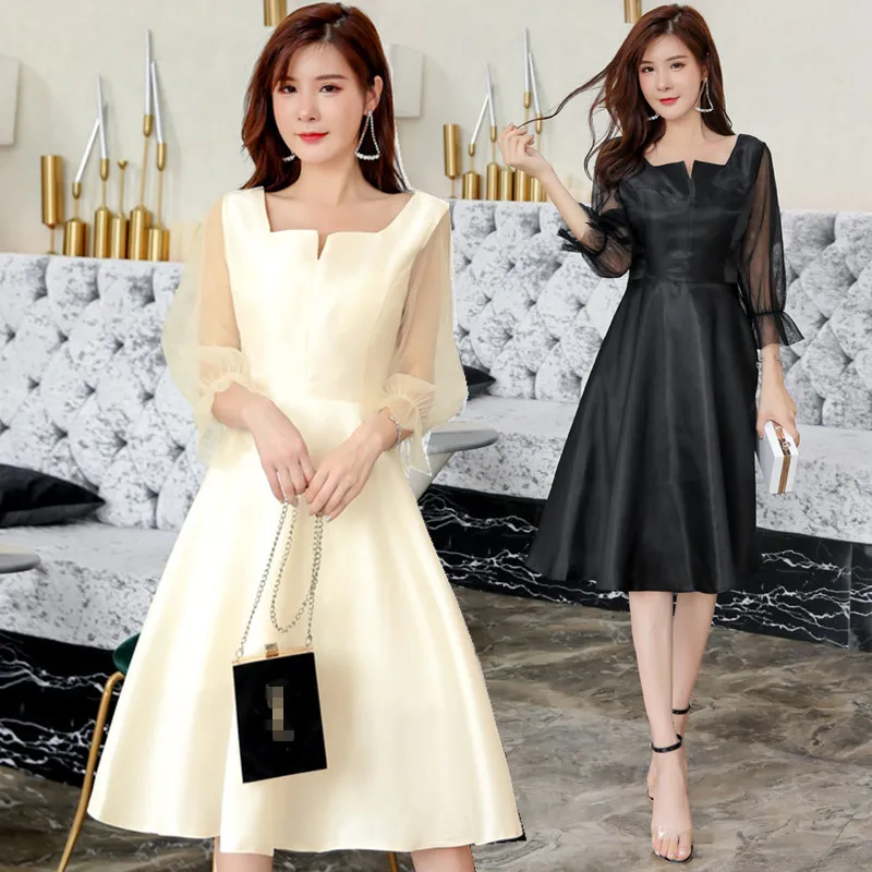 

BIG SIZE M~3XL Sexy Elegant Women Mesh Satin Special Occassion Graduate Dress Female Lady Plus Large Long Wedding Party Vestidos