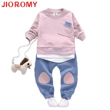 JIOROMY Boys Clothing Set Long Sleeve T Shirt Pants 2pieces Suits Cotton Pocket Letter Stitching tops