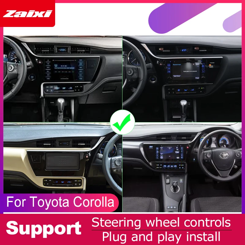 Excellent ZaiXi android car dvd gps multimedia player For Toyota Corolla 2016~2019 car dvd navigation radio video audio player Navi Map 5