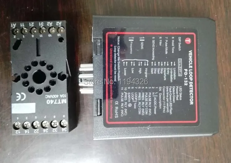 110v 230v dual two Channel black Loop Detector with 1.0mm*50m coil set Barrier Digital Vehicle Detector Systems