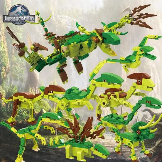 8 styles lot Jurassic Dinosaur World Block Jouet Enfant Building Blocks Sets Model Bricks Toys For