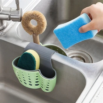

LIYIMENG Kitchen Sponge Drain Rack Sink Sponge Holder Storage Basket Bathroom Organizer Soap Shelf Hanging Basket