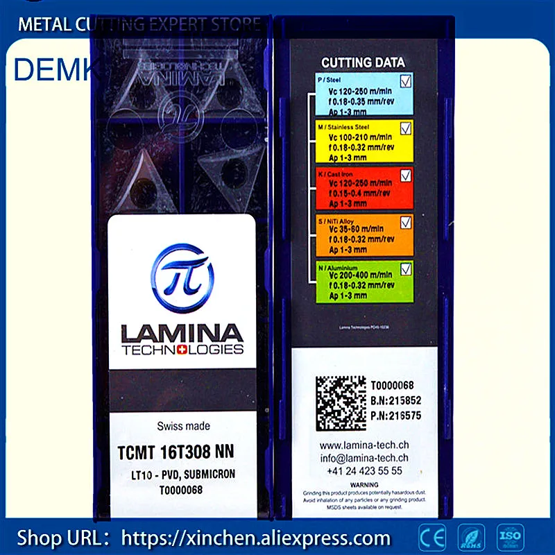 Нож Бесплатная доставка TCMT16T308NN LT10 lamina ЧПУ Токарный станок фрезерный станок Карбид ЧПУ лезвие 10 шт
